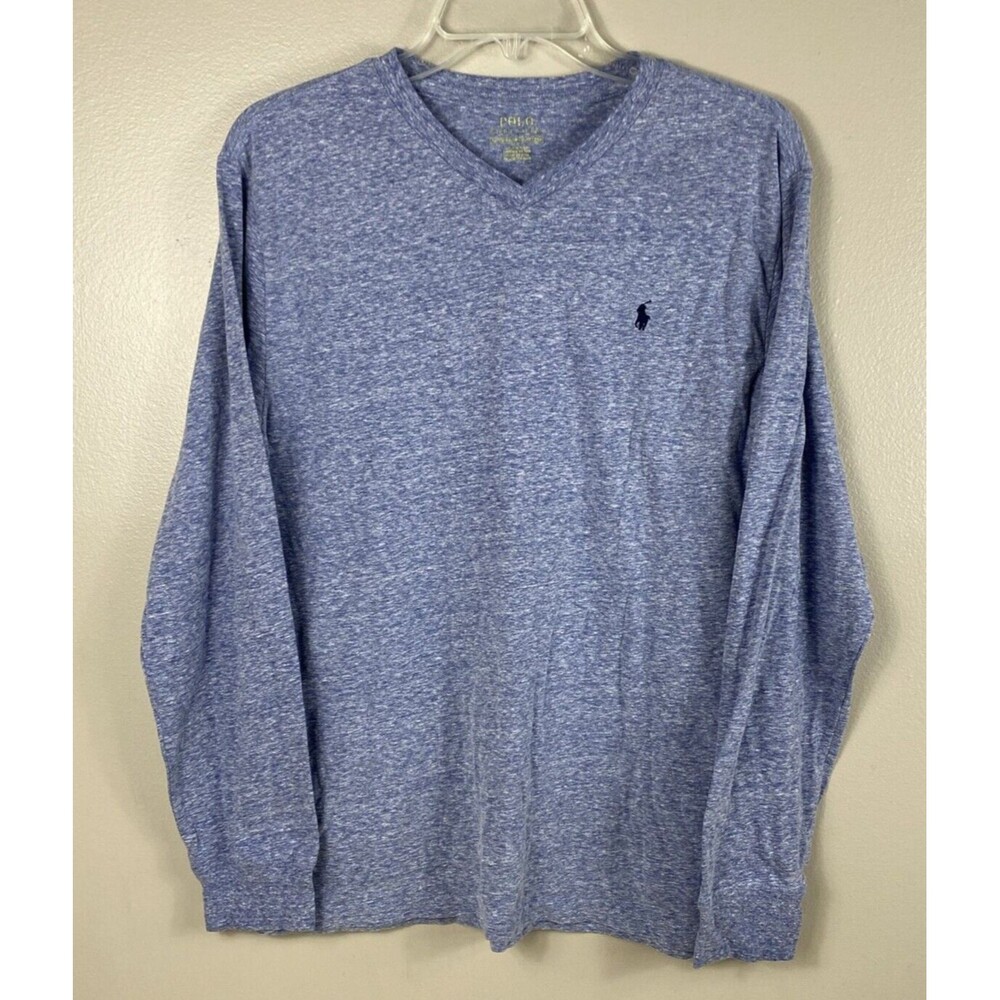 Polo Ralph Lauren Kid's Classic V-Neck T-Shirt Blue Size Youth XL 18/20